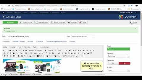 Joomla - Crear Menus, Categorias y Articulos