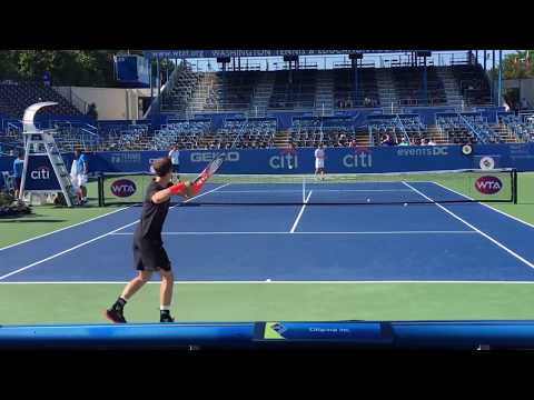 【テニスプレーヤー参考動画M2】マリー（マレー）-後ろ視点の練習風景