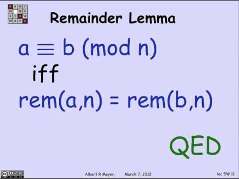 2.2.1 Congruence mod n: Video