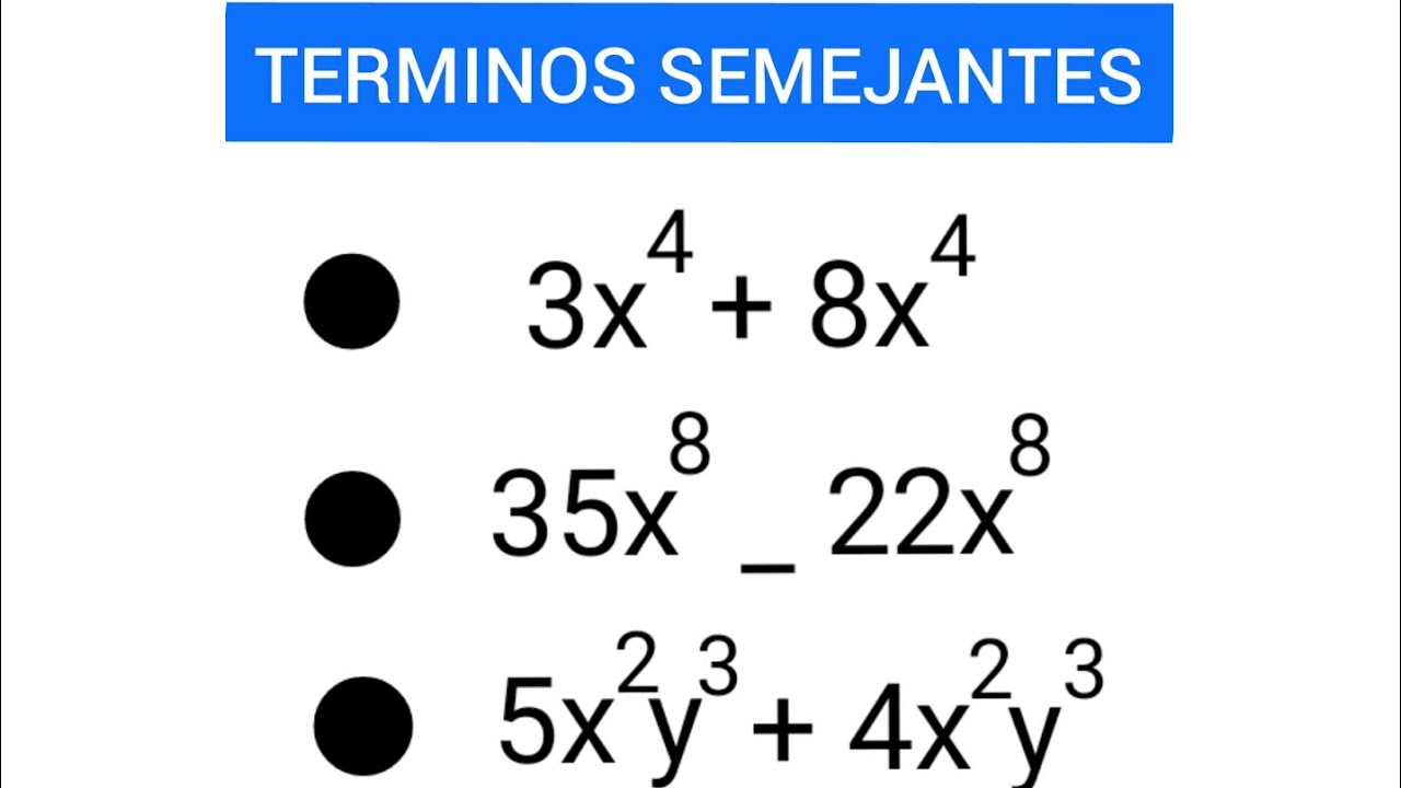 Términos semejantes — (Suma y resta) ejercicios N°1 YouTube Términos semejantes — (Suma y resta) ejercicios N°1 YouTube