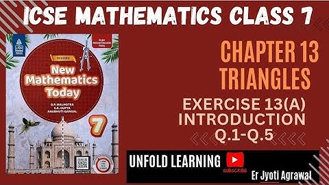ICSE Class 7 || New Mathematics Today || OP Malhotra || 13. Triangles || Exercise 13 (A)