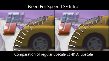 Need For Speed I SE Intro - Comparation of regular upscale vs 4K AI upscale