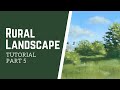 How to draw a rural landscape with soft pastels step by step tutorial for beginners Part 5