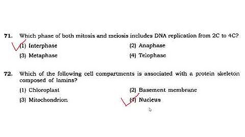 BHU M.Sc. Zoology (2012) entrance MCQ