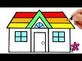 HOW TO DRAW A HOUSE RAINBOW EASY