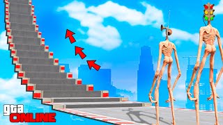 HOW FAR LIGHT AND LIGHT HEADS CAN CLIMB UP THE STEPS! EXPERIMENT GTA 5 ONLINE