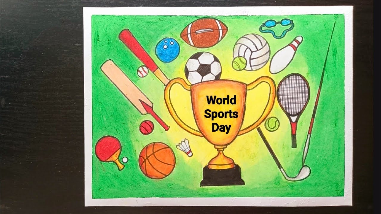 Sports Day Drawing / International Sports Day Poster Drawing ...