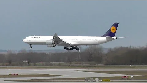 Lufthansa ► Airbus A340-600 landings & take off ✈ Munich Airport