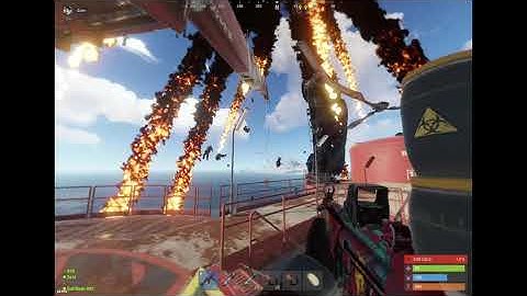 Fastest way to clear heavy scientists in oil rig rust (world record)