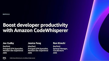 AWS re:Invent 2023 - Boost developer productivity with Amazon CodeWhisperer (DOP211)