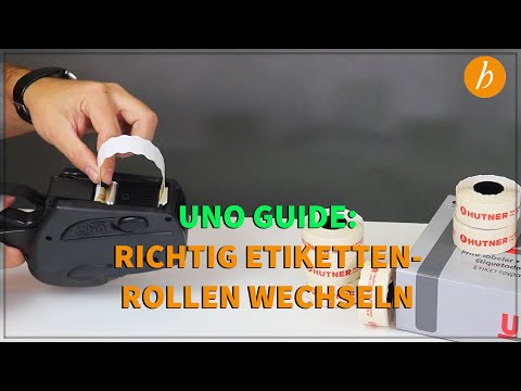 Uno Auszeichner - Etikettenrollen wechseln einfach erklärt | Hutner B2B