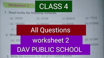 Dav class 4 maths chapter 1 worksheet 2