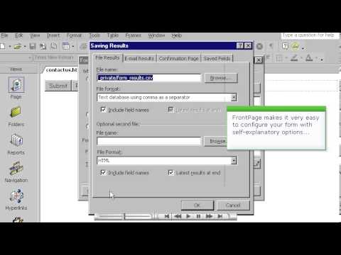Creating forms with FrontPage 2002