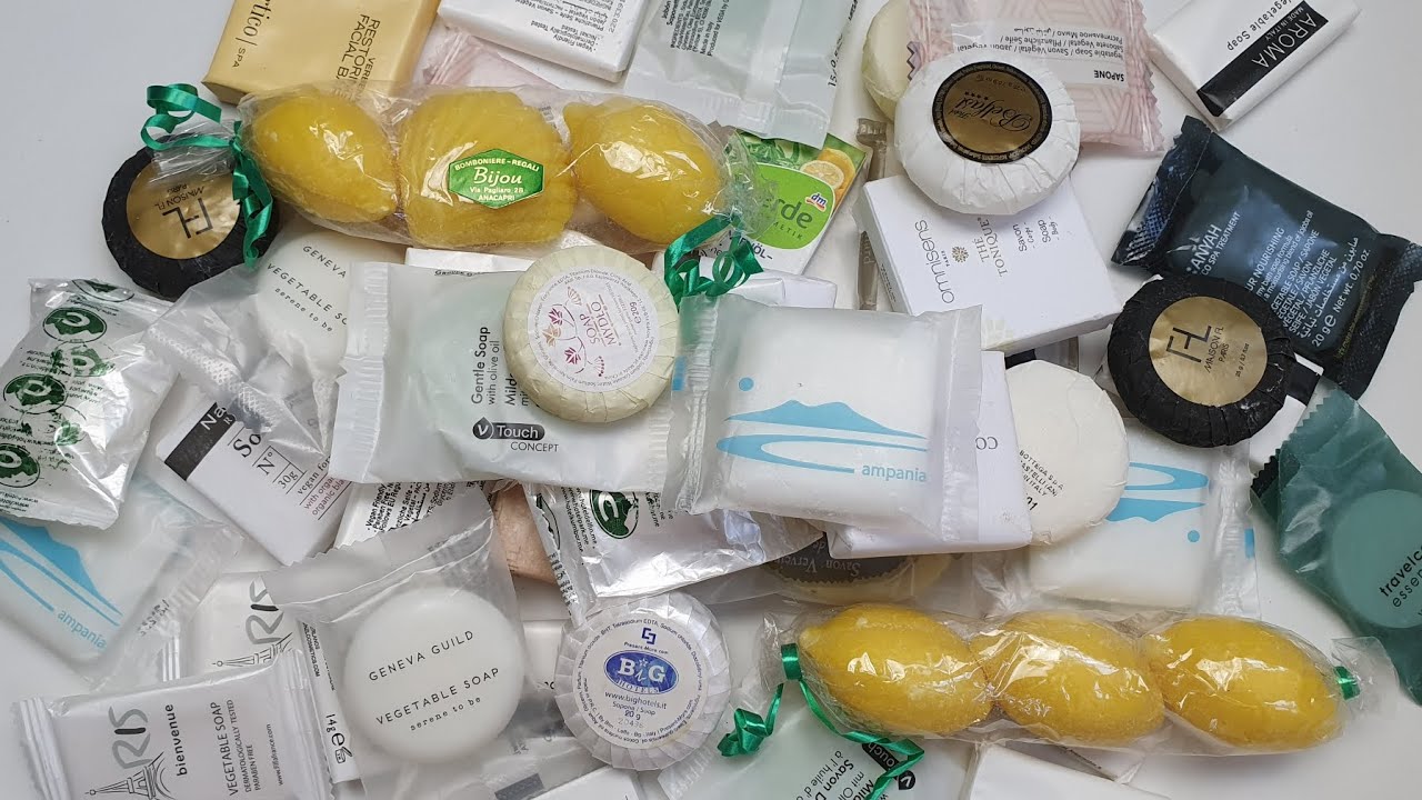 Hotel soap/ Small soap/ Unpacking hotel soaps/ Relaxing/ No talking