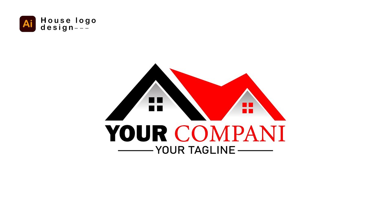 how-to-create-a-house-logo-design-in-adobe-illustrator-youtube