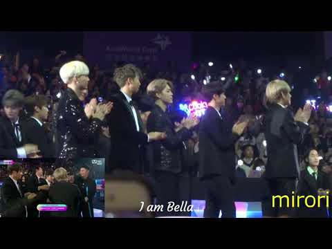 BTS reaction to EXO chen win best collaboration and Jungkook and Baekhyun interaction