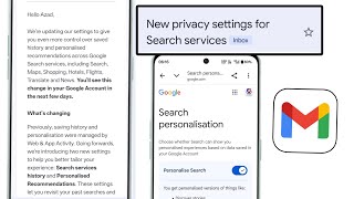 New privacy settings for Search services Gmail New privacy settings for Search  screenshot 3
