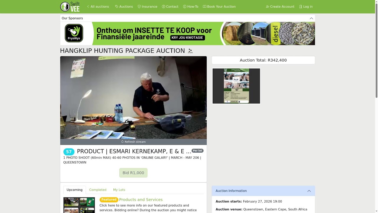 HANGKLIP HUNTING PACKAGE AUCTION