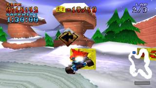 Crash Team Racing (NTSC) 101% Walkthrough - Part 57 - Blizzard Bluff [Platinum Relic]