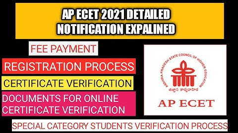 AP ECET 2021 COUNCELLING DETAILED NOTIFICATION| REGISTRATION PROCESS| FEE PAYMENT|REQUIRED DOCUMENTS