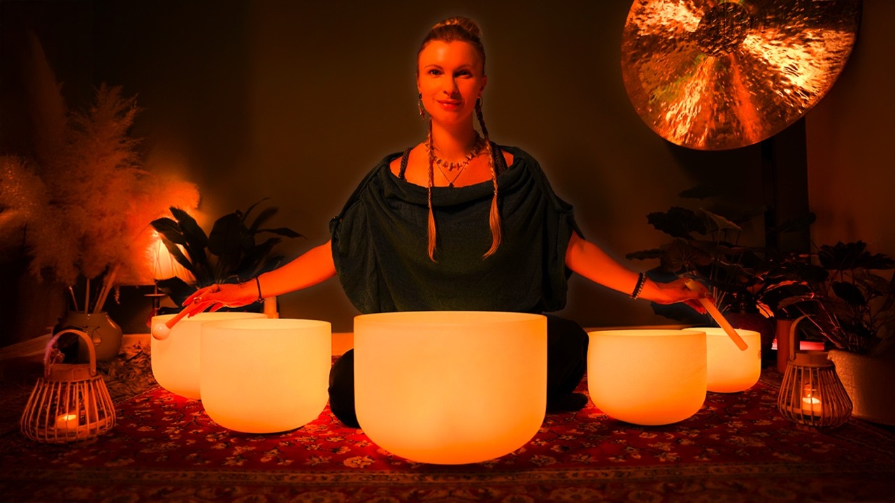 Lower Cortisol & Release Stress | Healing Sound Bath for Relaxation ...