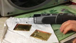 Cleaning up the mixing plates after acid etching custom name and signature panels