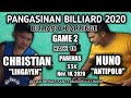 CHRISTIAN "LINGAYEN" VS NUNO "ANTIPOLO" Billiard Challenge 10 Ball [ GAME 2 ] Parehas Race 18 33K