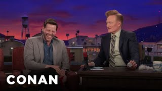 ike barinholtz teaches conan about butt chugging conan on tbs