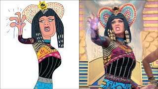 POP DRAWING MEME #63 | KATY PERRY - DARK HORSE | Ruby Fun