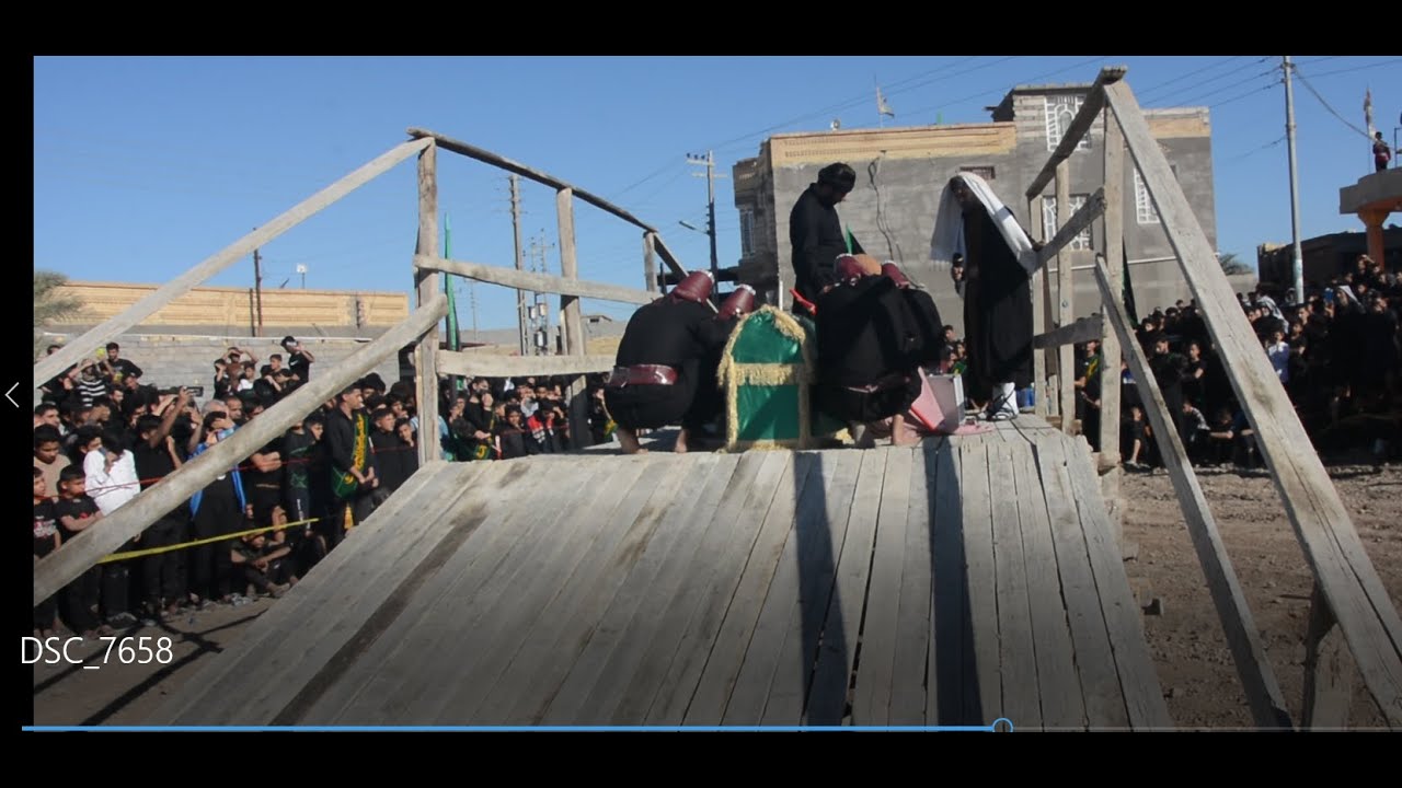 فلم قصير تمثيل حمل جنازة الأمام الكاظم ع على جسر الرصافة