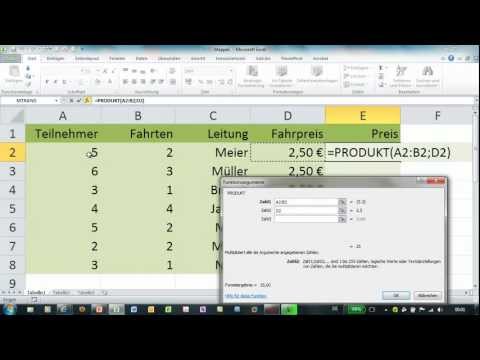 Excel - PRODUKT - markierte Werte multiplizieren