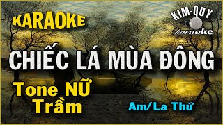 CHIẾC LÁ MÙA ĐÔNG - KARAOKE - Tone NỮ Trầm  (Am/La Thứ ) - KIM QUY KARAOKE