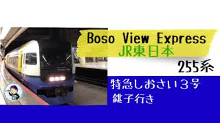 JR東日本255系Boso View Express 特急しおさい３号銚子行きを東京駅で撮影