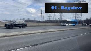 YRT Bayview Bus 91: Hillsview Drive to Finch Terminal