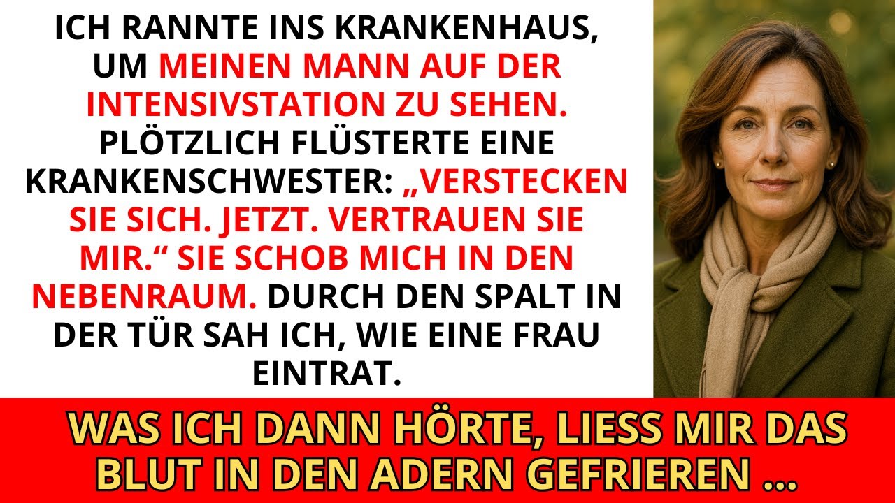 Ich rannte zur Intensivstation zu meinem Mann. Eine Krankenschwester hielt mich auf: „Verstecken...