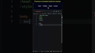 Premium Animated Underline Navbar using html css #htmlcss #coding #cssanimation #5millionviews