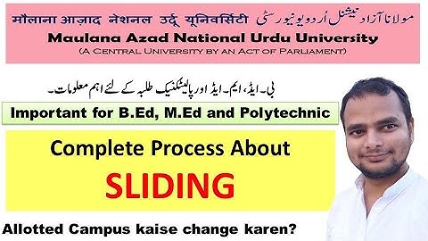 Sliding Option for MANUU Students | B.Ed, M.Ed, Polytechnic | Admission | #MANUU #Urdu #RizwanZahir