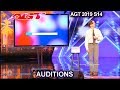 Andy rowell karaoke singer sings only one word tequilla funny  americas got talent 2019 audition