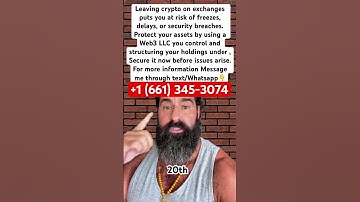 Set up your LLC and web3 wallet, get your crypto off exchange.#xrp #bitcoin #crypto #xrparmy #shorts