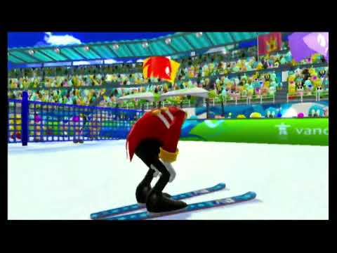 Mario Sonic At The Olympic Winter Games Team Wario Tricksters Fail In Team Large Hill