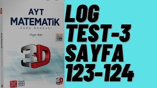 3D AYT MATEMATİK ÇÖZÜMLERİ BÖLÜM-7 TEST-3 (LOGARİTMA)