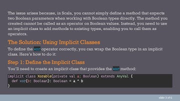 How to Define Your Own Logical Operator on Booleans in Scala