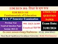 Edubed101 dduunsolved question paper     fundamentals of education session 202324