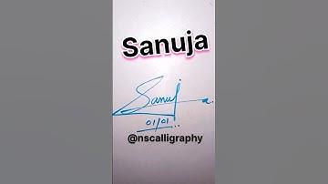 Sanuja name signature style #signature #shorts #calligraphy #design