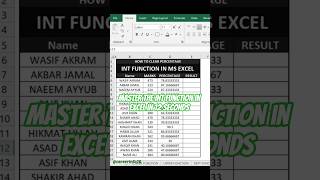 Master the INT Function in Excel in 12 Seconds😃  #ExcelTricks #ExcelShorts #ExcelTips #LearnExcel