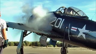 Grumman F8F Bearcat Flight Demonstration - MONSTER Pratt & Whitney Radial Engine Sound !