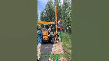 "Quick & Easy Road Safety! 🌾 Installing Metal Guardrails with Portable Piler"