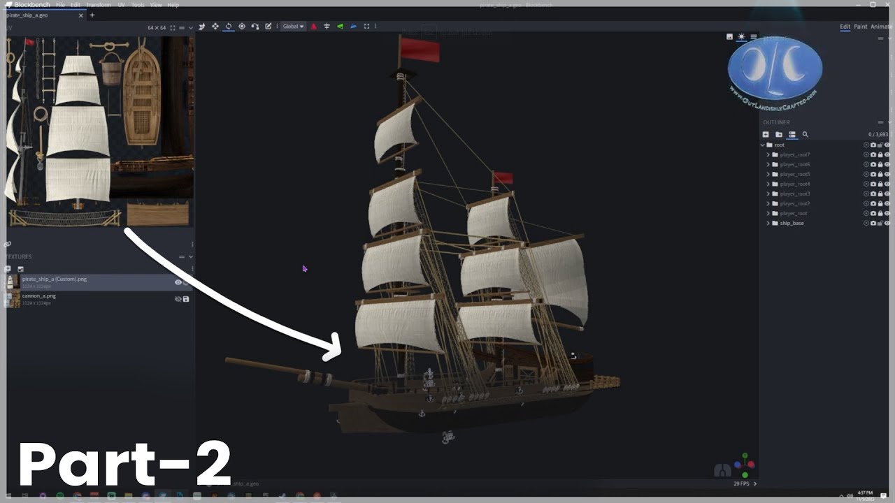 WIP Making of Pirate Ship Part 2 Texturing - Blockbench Bedrock HD ...