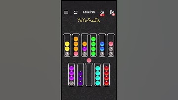 Ball Sort Color Water Puzzle Level 95 Walkthrough 🧪🟣🟢🔴, #shorts