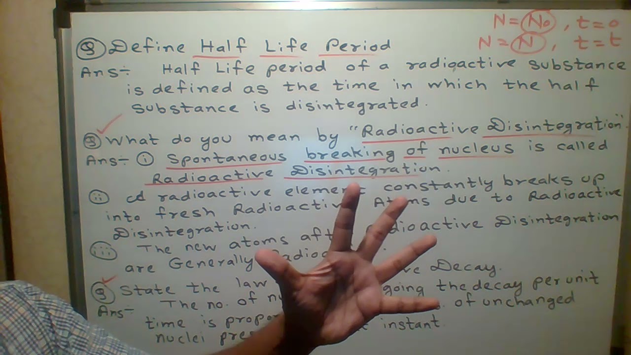WHAT IS RADIOACTIVE DISINTEGRATION & HALF LIFE PERIOD? structure atoms nuclei lec39